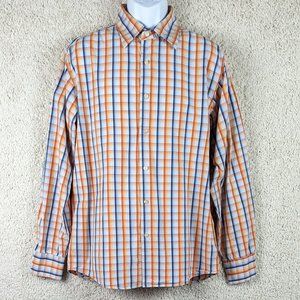 B'52* Men's Long Sleeve Button‎ Down Curved Hem NO Pockets Shirt~ Size Large